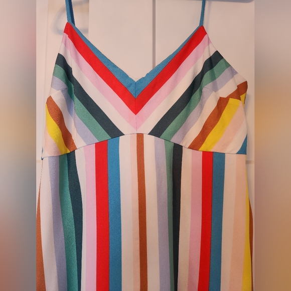 Laundry by Shelli Segal Rainbow Maxi Dress Sz 8 striped boho party maximalist - Picture 7 of 9